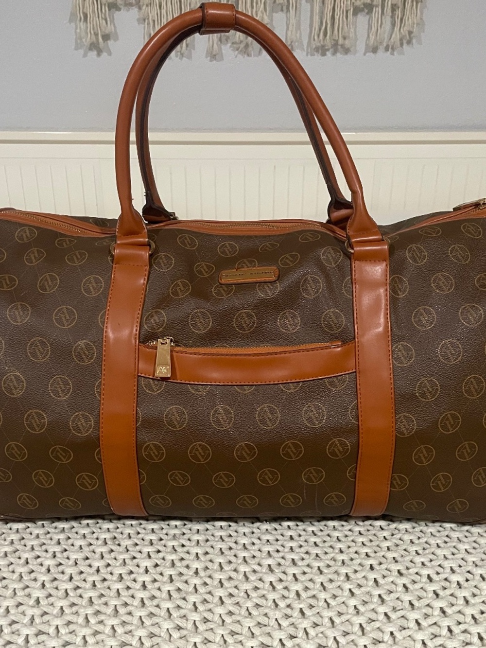 Leather duffle bag